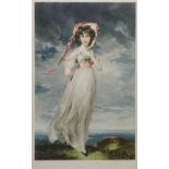 'Pinky', colour mezzotint signed in pencil by Sydney E. Wilson after Sir Thomas Lawrence pub.