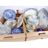 Copeland Spode Pheasant decorated plates and 'Italian' pattern sectioned plate,