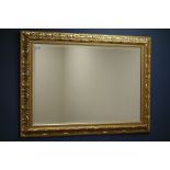 Gilt framed rectangular wall mirror, bevelled glass,