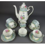 Royal Albert 'Enchantment' pattern coffee set for six Condition Report Very good