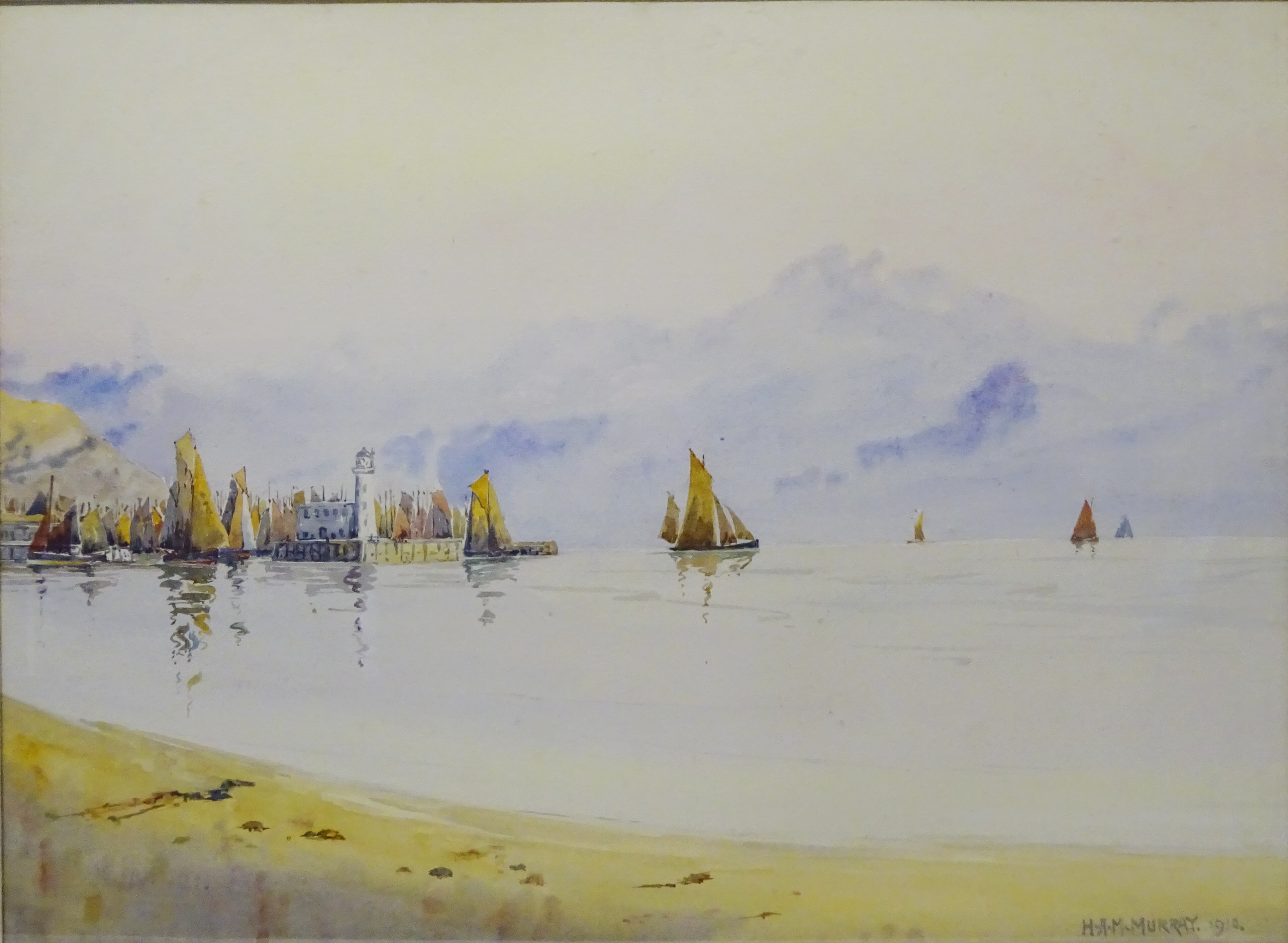 Scarborough South Bay, early 20th century watercolour signed and dated 1910 by H. A.
