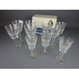 Set of four Waterford Ashling pattern claret glasses,