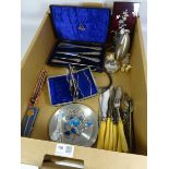 Victorian silver handled dressing set, manicure set in leather purse case,