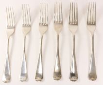 Set of six dinner forks by John Round & Son Ltd Sheffield 1931 approx 14oz Condition