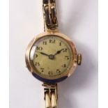 Early 20th century 9ct gold wristwatch on 9ct gold Classic expandable bracelet approx 19.