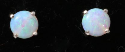 Pair of opal silver stud ear-rings stamped 925 Condition Report <a href='//www.