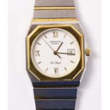 Zenith quartz Port Royal mid size stainless steel and gold-plated wristwatch Condition