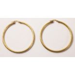 Pair of 9ct gold hoop ear-rings stamped 375 approx 3.