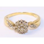 Diamond cluster ring hallmarked 9ct Condition Report <a href='//www.