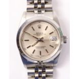 1980's Rolex Oyster Perpetual Datejust Superlative Chronometer mid size stainless steel wristwatch