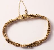 9ct gold triple chain link bracelet hallmarked approx 23.