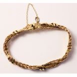 9ct gold triple chain link bracelet hallmarked approx 23.