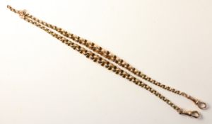 Gold double Albert necklace stamped 9c approx 22gm Condition Report <a