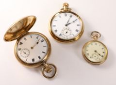 Three crown wound gold-plated pocket watches Condition Report <a href='//www.