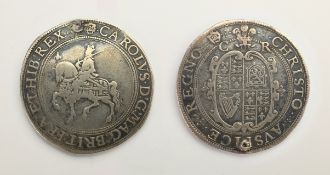 Charles I Crown, with solder filled old hole Condition Report <a href='//www.