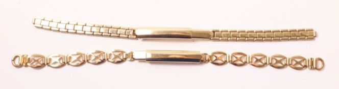 Two ladies MWF 9ct gold watch bracelets hallmarked approx 14gm gross Condition Report