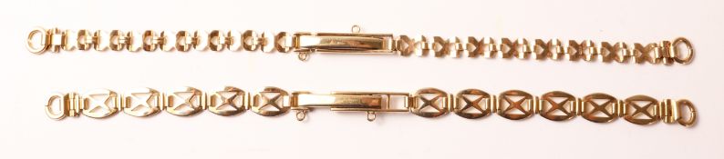 Two ladies 9ct gold watch bracelets hallmarked approx 10gm Condition Report <a