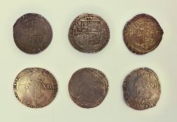 Charles I Shillings, mint marks obscured,