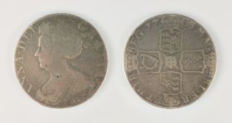 Queen Anne Crown, 1708, E below Condition Report <a href='//www.davidduggleby.