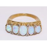 Five stone opal silver gilt ring Condition Report <a href='//www.davidduggleby.