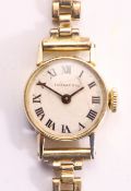 Ladies Tiffany & Co wristwatch stamped 14K gold on Monvil bracelet Condition Report
