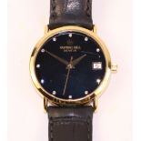 Raymond Weil 18k gold-plated quartz wristwatch on original leather strap diameter 28mm