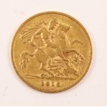 1912 gold half sovereign Condition Report <a href='//www.davidduggleby.