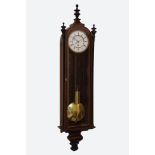 Early 19th century boxwood strung rosewood cased Beidermier Vienna wall clock,