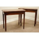 Pair early 19th century mahogany card tables,