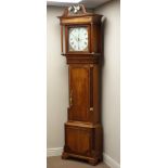 Early 19th century oak and mahogany banded longcase clock,