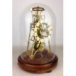 20th century Gothic style brass skeleton clock,