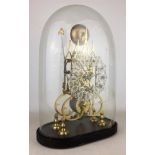 20th century brass Cathedral skeleton clock,