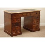 Victorian mahogany twin pedestal desk,
