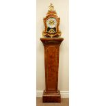 Louis XVI Rococo style gilt metal mounted cartouche shaped walnut clock,