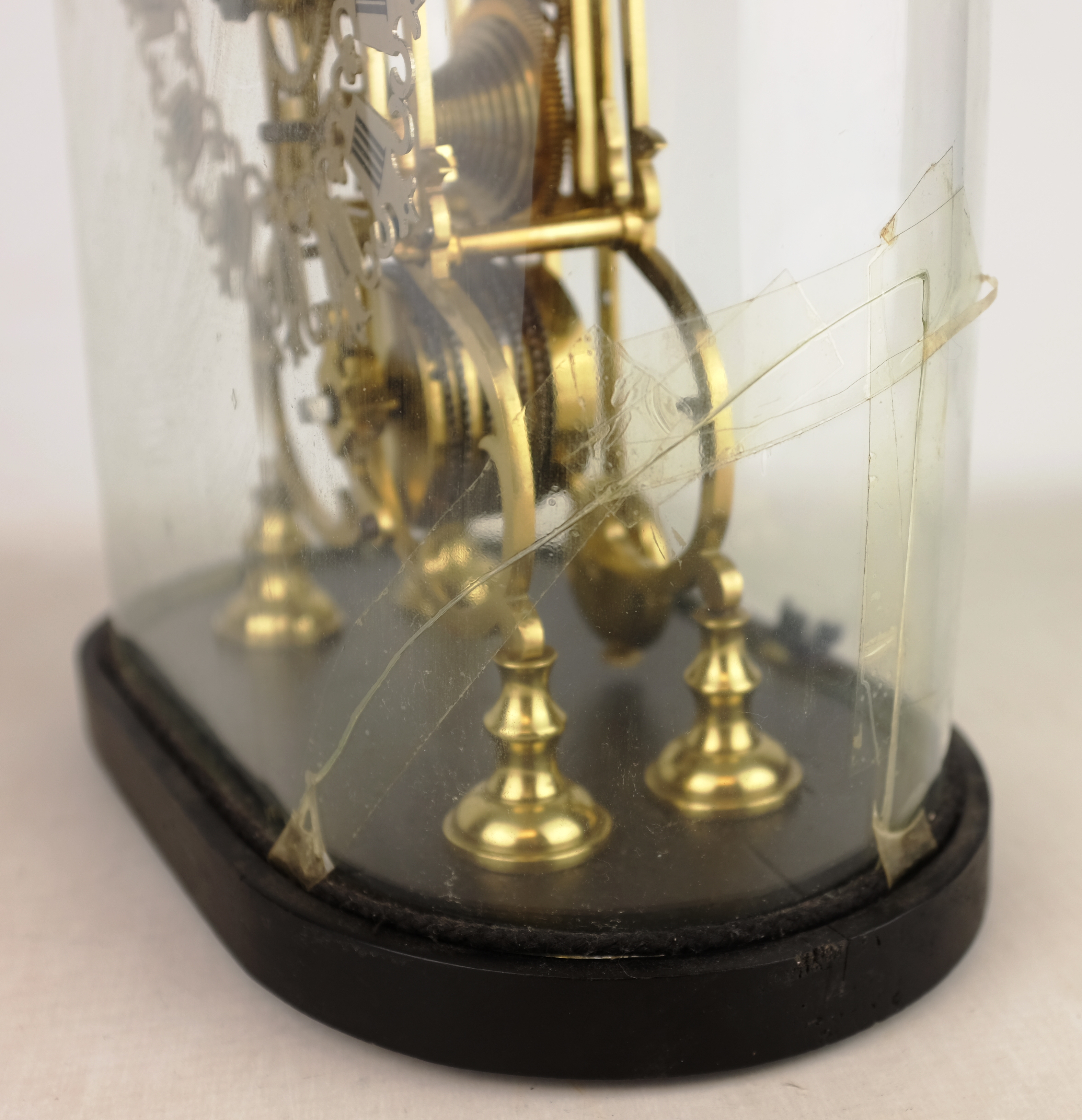 20th century brass Cathedral skeleton clock, - Image 6 of 6