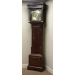 18th century oak longcase clock, square brass dial signed Eli Stancliffe, Honley,