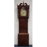 Victorian figured mahogany Yorkshire longcase clock