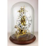 20th century Gothic style brass skeleton clock,