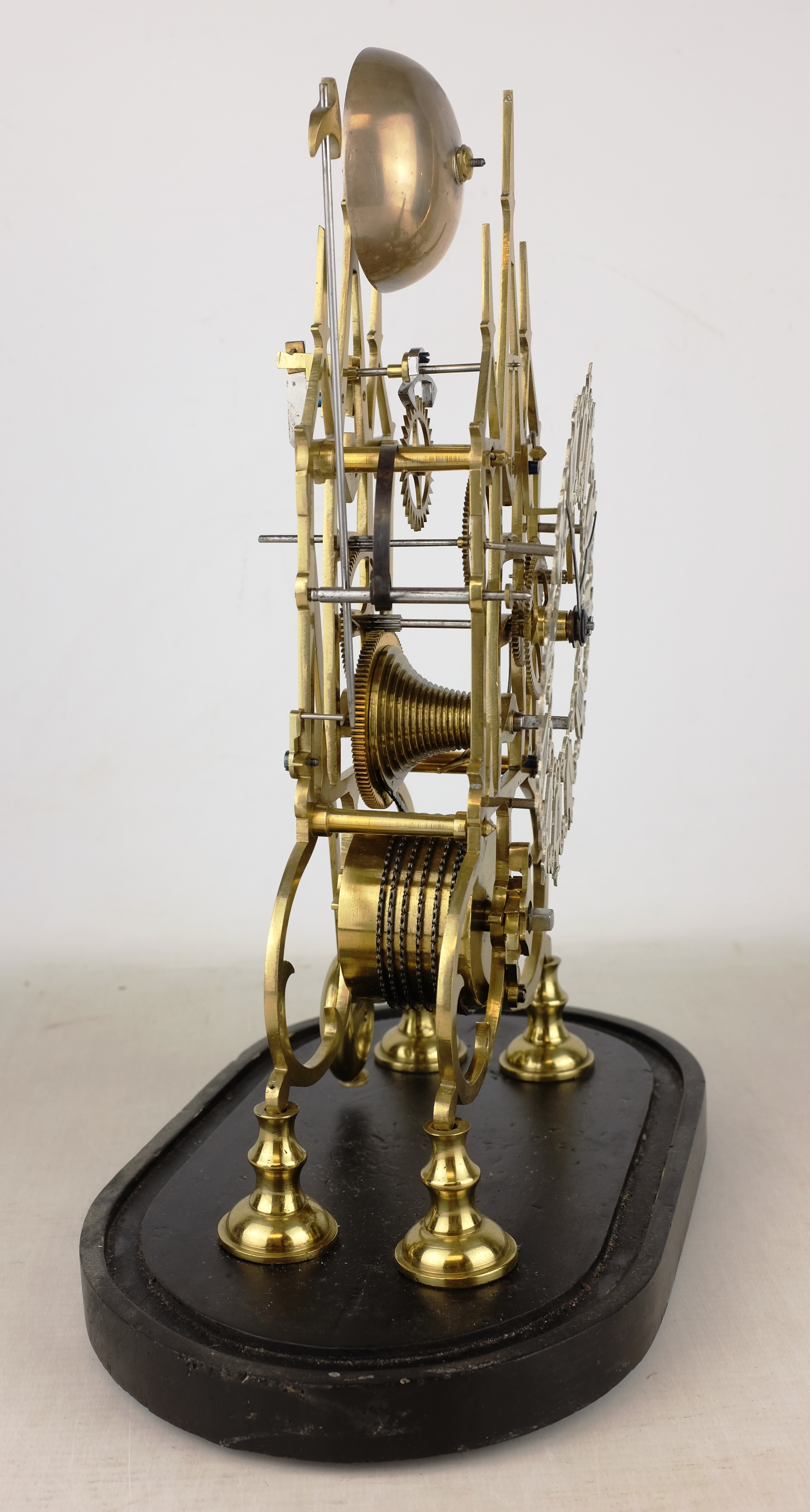 20th century brass Cathedral skeleton clock, - Image 3 of 6