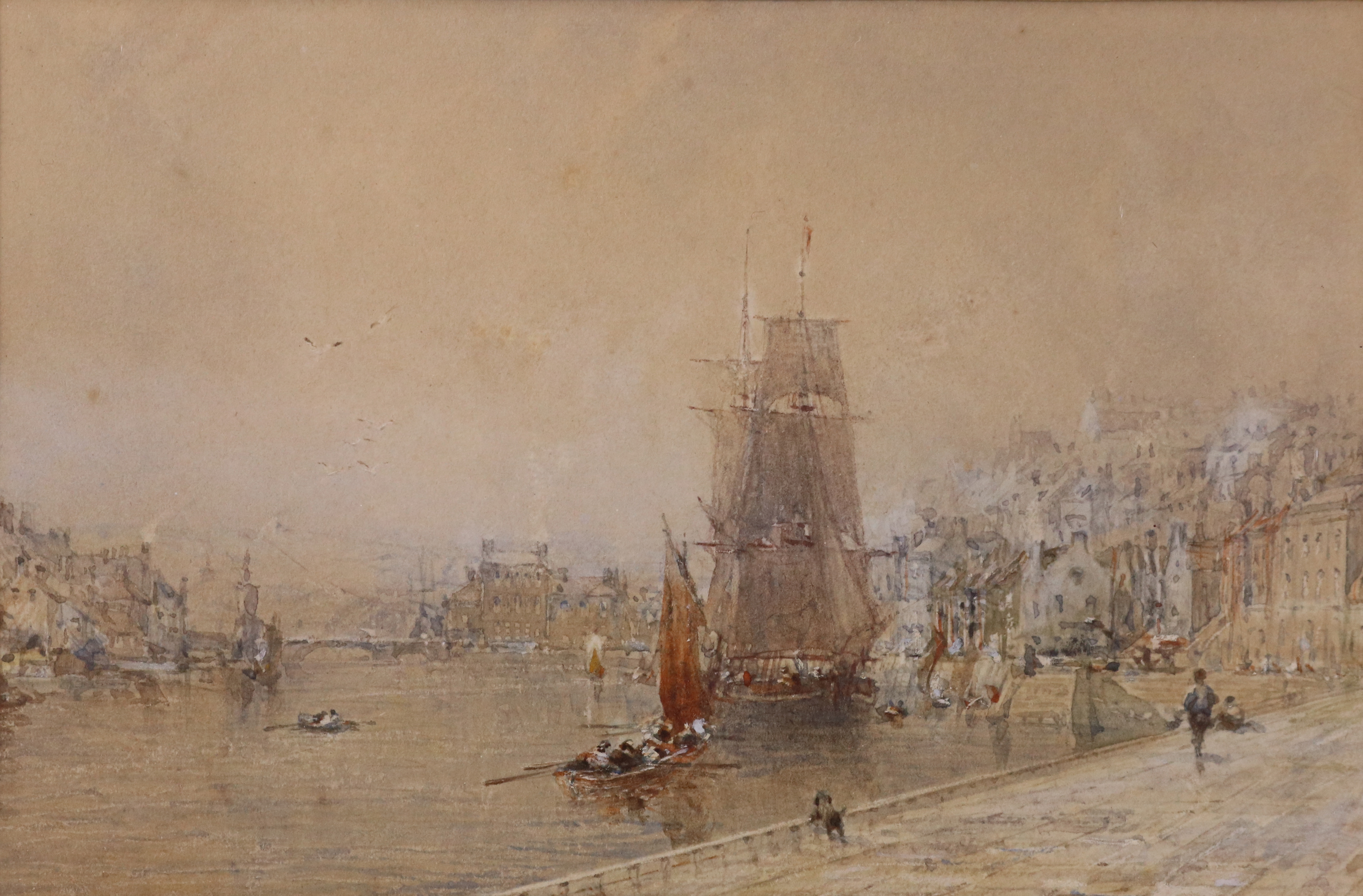 George Weatherill (British 1810-1890): Sailing Vessels in Whitby Harbour, - Image 2 of 3