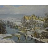 Walter Robin Jennings (British 1927-2005): 'Shropshire Winter - Ludlow Castle',