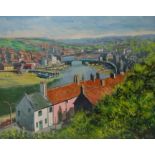 J Irving Pugh (British mid 20th century): Overlooking Whitby from Khyber Pass ,