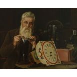 C Unsworth after Charles Spencelayh (British 1865-1958): The Clock Repairer, oil on canvas signed,