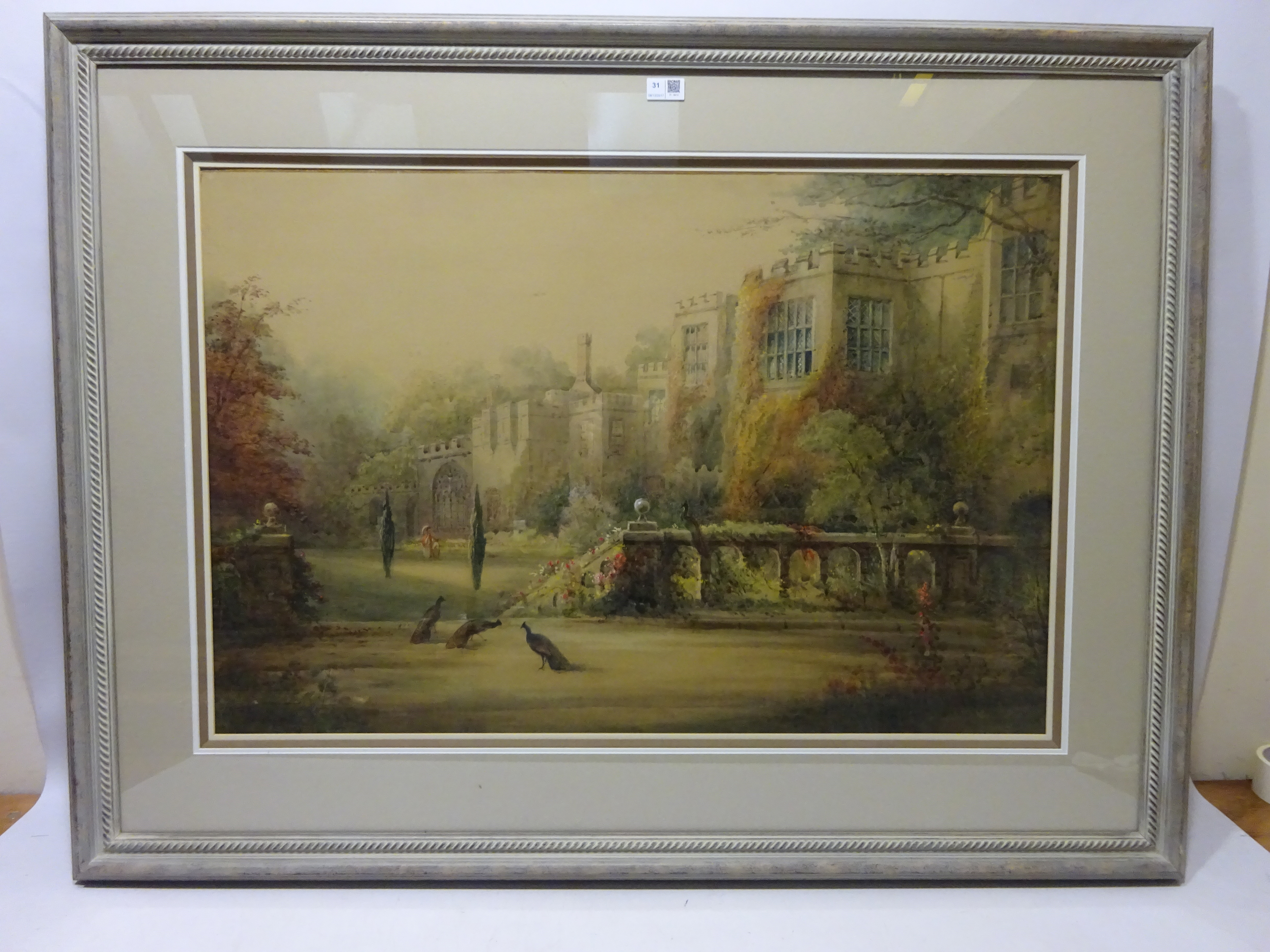 Henry Collins (British early 20th century): Haddon Hall Derbyshire, watercolour signed c1915, - Image 2 of 2