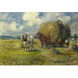 James William Booth (Staithes Group 1867-1953): Haymaking,