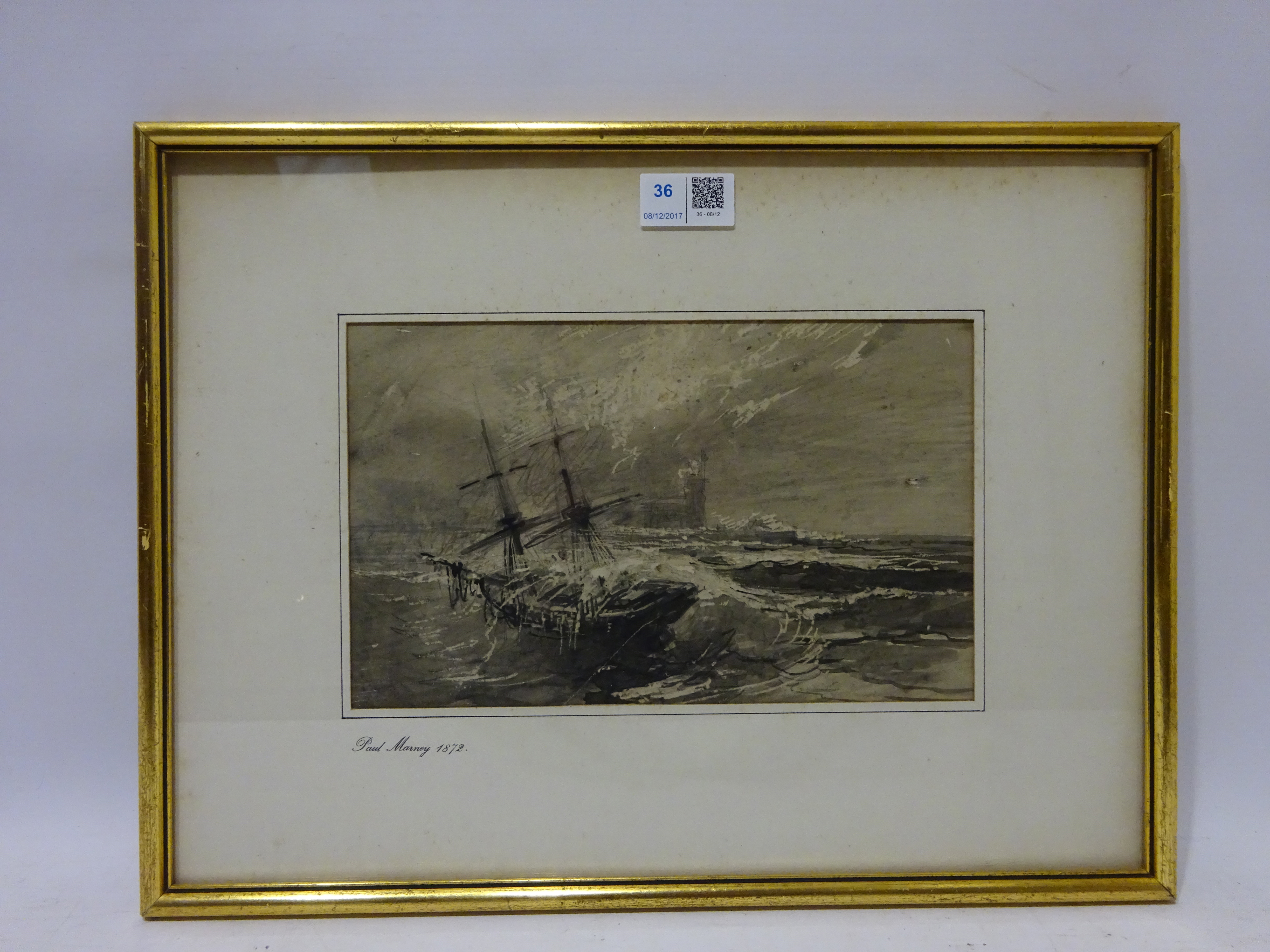 Paul Marny (French/British 1829-1914): 'The Stranding of the French Brig E.J.D. - Image 2 of 2