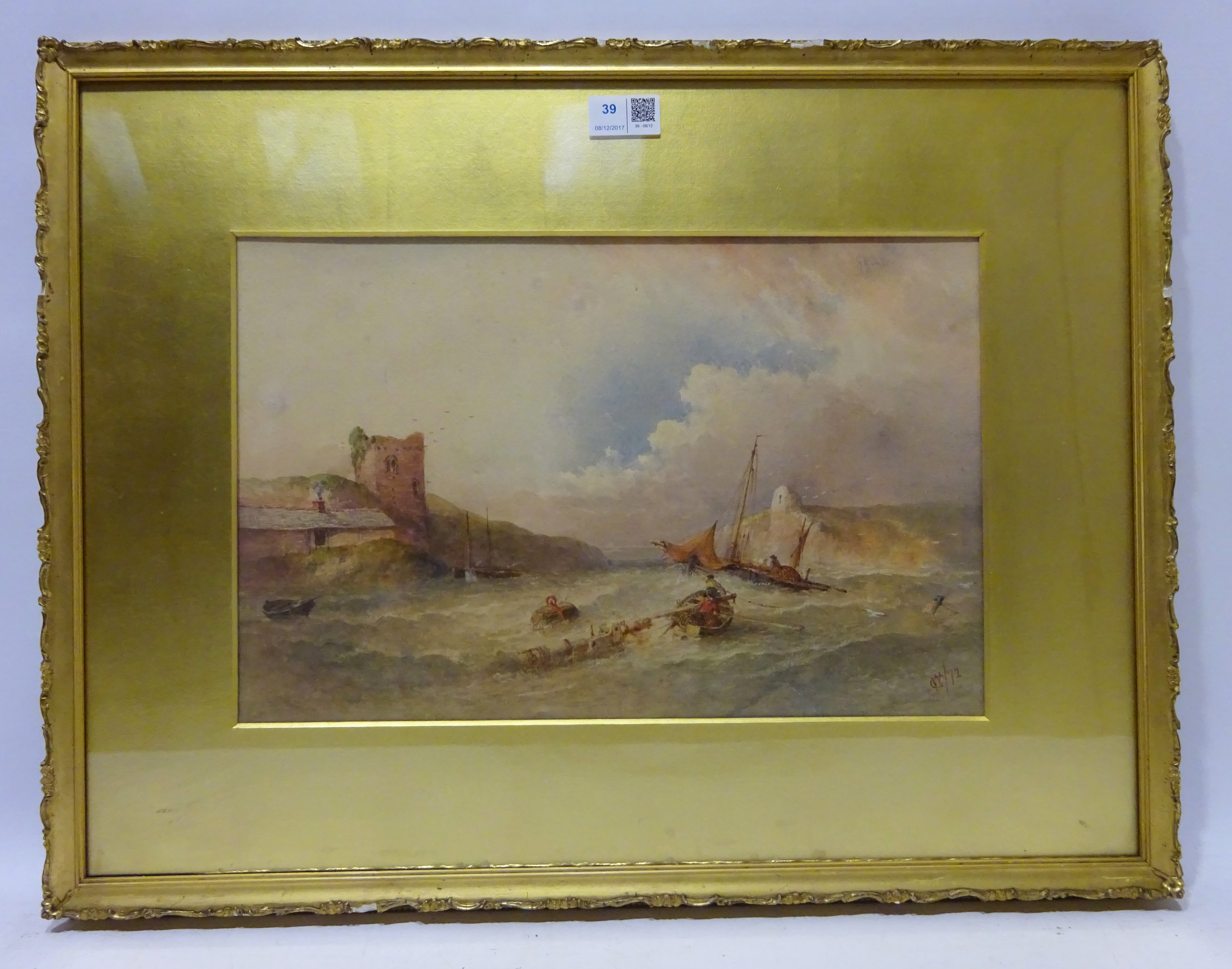 William Cook of Plymouth (British 1830-1890): Fishing Boats in a Heavy Swell, - Image 2 of 4