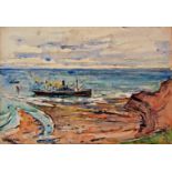 Rowland Henry Hill (Staithes Group 1873-1952): Merchant Steam Ship off Black Rocks Whitby,