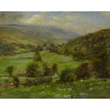 H Royle (British 1870-1958): Sheep and Cattle in the Yorkshire Dales,