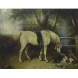 Edward Armfield (British 1817-1896): Horse with Dogs and Game,